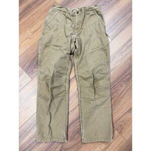 LL Bean Katahdin Iron Works Pants Men 34x33 Beige Canvas Khaki Carpenter Utility